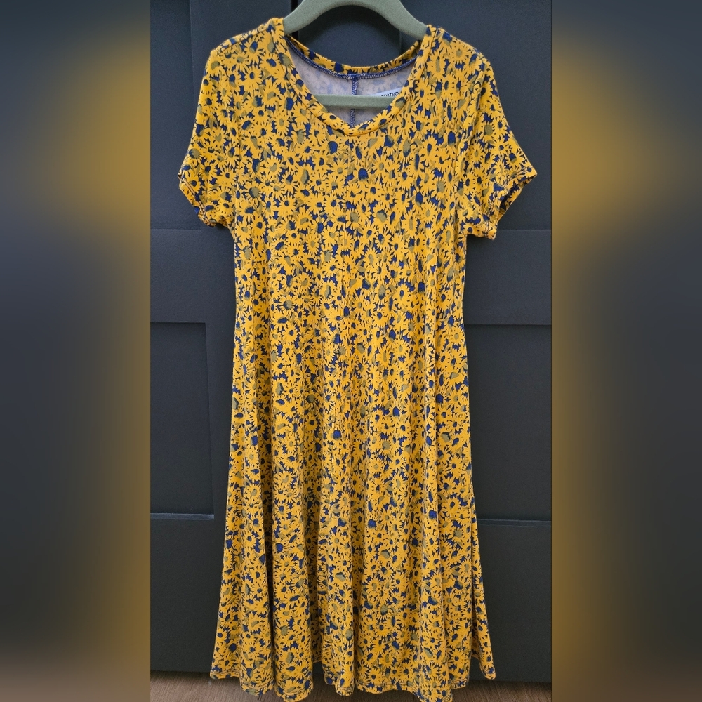 Nordstrom Kids Dress in Yellow and Navy Floral